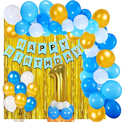 Image of Party Propz 1st Birthday Decoration For Boys - 28Pcs for Celebration /First Birthday Decorations Boy /Boys 1st Birthday Decoration Set /First Bday Decoration Items For Boy / 1st Birth day Decor Kit
