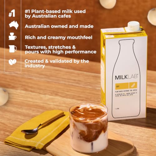 Image of MILKLAB Soy Barista Milk 1L | Plant-Based Milk for Cafe-Style Coffee at Home | Smooth & Creamy Soy Milk | Dairy-Free, Gluten-Free, Vegan | Fortified with Calcium | Perfect for Coffee Enthusiasts