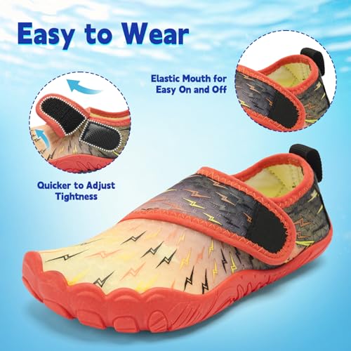 Image of Kids Water Shoes Boys Girls - Wide Toe Box Quick Dry Barefoot Shoes Breathable Non Slip Aqua Athletic Sneakers for Swim Beach Pool Kayak Hiking Sand Walking Travel Essentials (Little Kid /Big Kid)