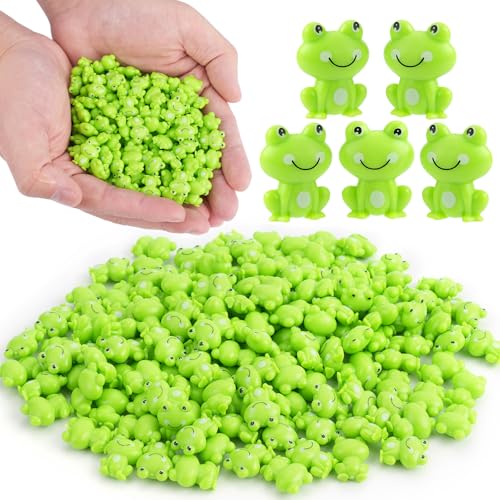 BuQiuRen 150Pcs Mini Green Plastic Frogs, Tiny Frogs Figurines Small Frog to Hide Fairy Garden...