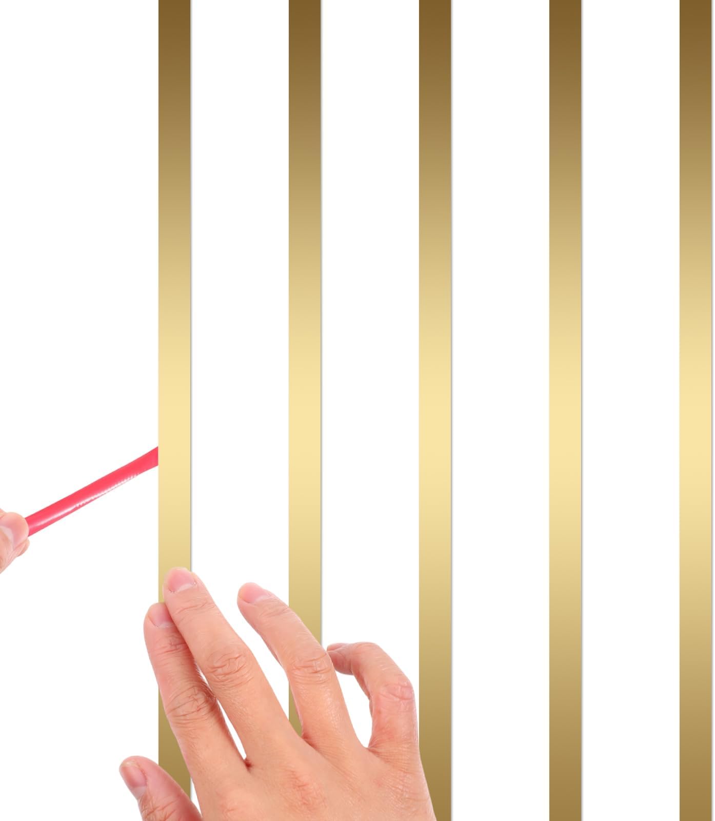 5M Gold Metalized Brushed Finish Molding Trim Flexible Moulding Wall Trim Peel and Stick Strip Gold Sequin Trim for Mirror Frame Wall Cabinet and Home DIY Decoration(16.4 ft x 0.39 inch)