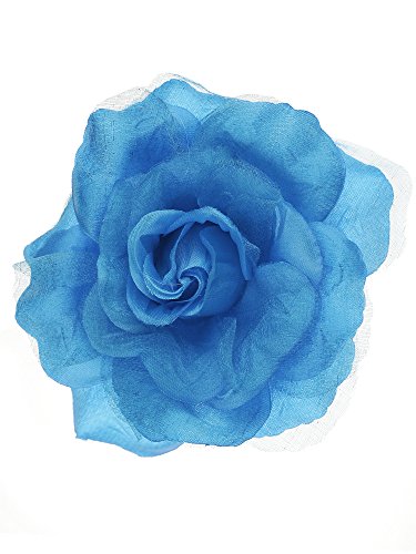 Image of Women's Multifunction Rose Flower Sheer Petal Brooch Pin Hair Tie Clip
