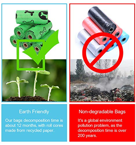 Image of car Dog Poop Bags, Biodegradable & Compostable Garbage Bag Pets Poop Bag Recycling Thickened Leakproof Trash Bag (Green, 120 Counts)