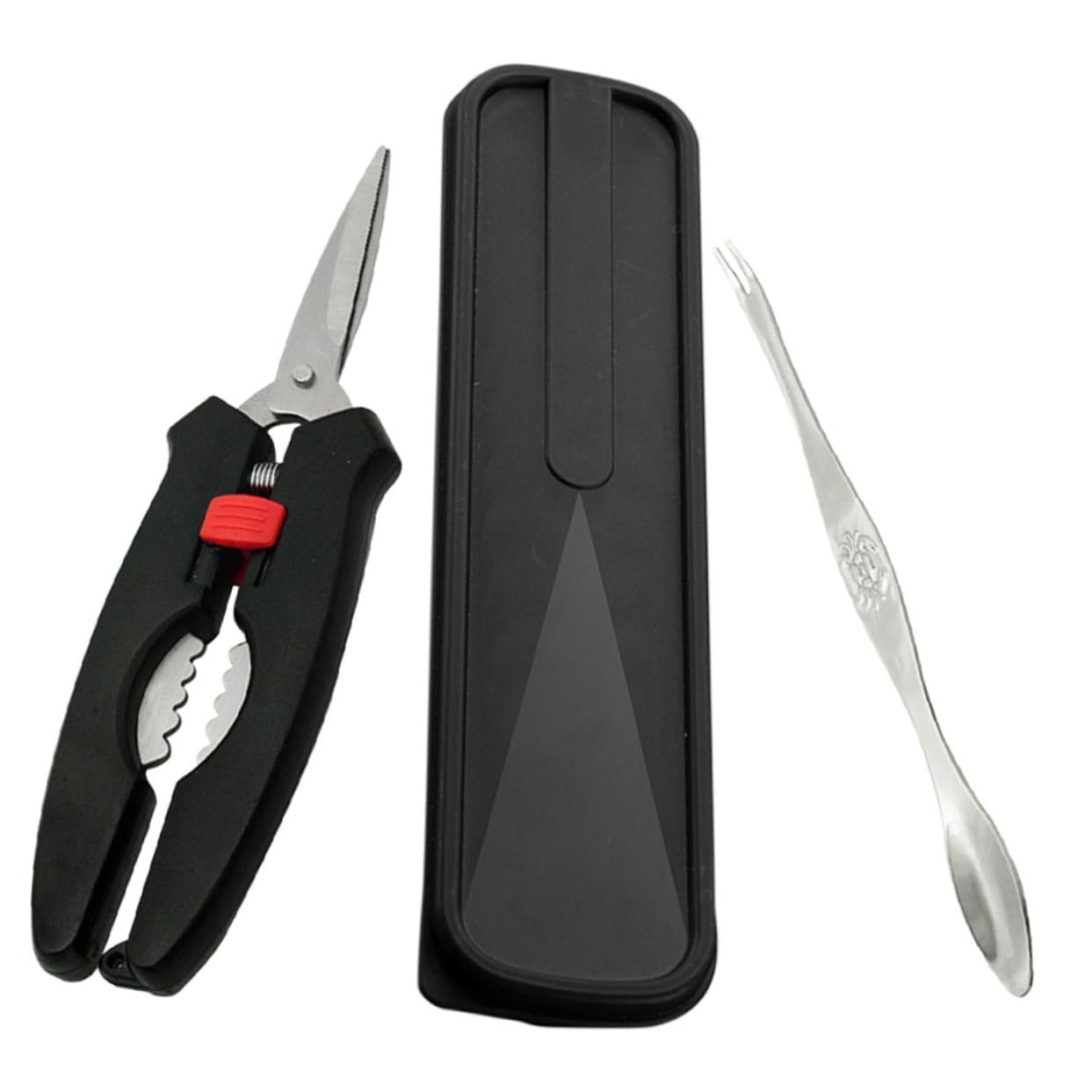 Gatuida 3sets Strumenti per Mangiare Granchio Kit Professionale con Pincette Forchetta e Scatola di Conservazione Utensili per di Mare Design Unico per Estrazione Facile della per Amanti