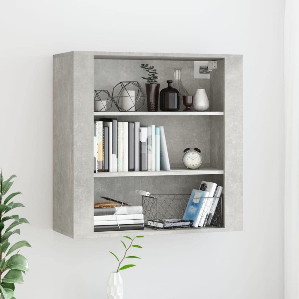 Mobilna szafka ścienna na przybory kuchenne, 80 x 33 x 80 cm, szare wykończenie cementowe, wszechstronne przechowywanie do sypialni, salonów, łazienek, kuchni i gabinetów, trwała konstrukcja ze
