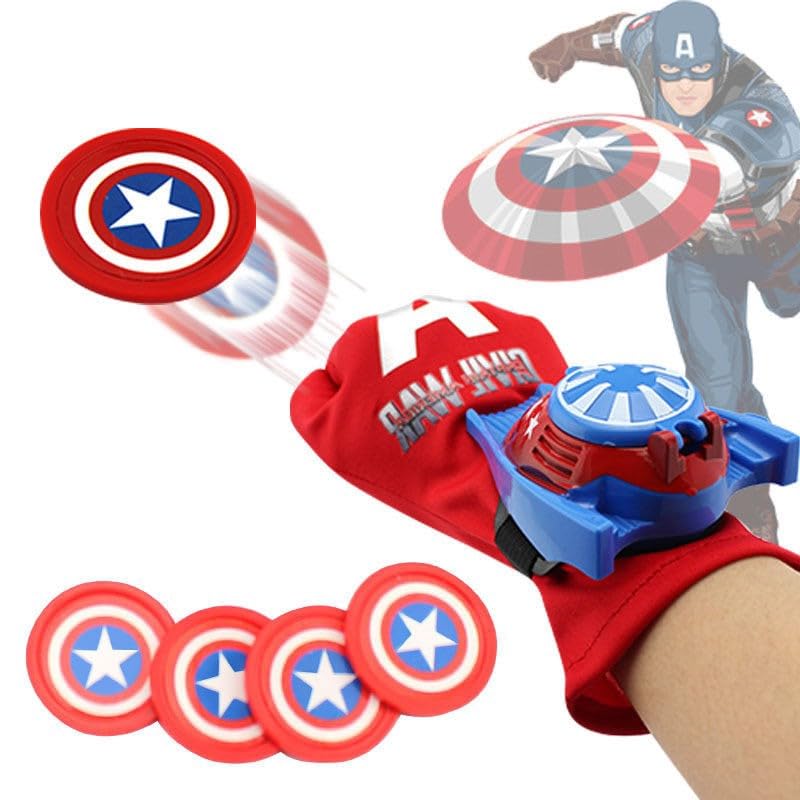 The Voila Company CA Web Disc Shooter Launcher, Superhero Single Hand Wearable Glove | Action Figure Super Hero Web Launcher Toy for Kids | Birthday Return Gifts for Kids (Captain America) (B0D31QFYZG) Amazon Price History, Amazon Price Tracker
