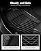 3W Floor Mats Compatible for Mercedes Benz E-Class 2017-2023 TPE All Weather Custom Fit Floor Liner for E300 E320 E350 E400 E550 E63, 1st&2nd Row Full Set Car Liners Black (Sedan Only)