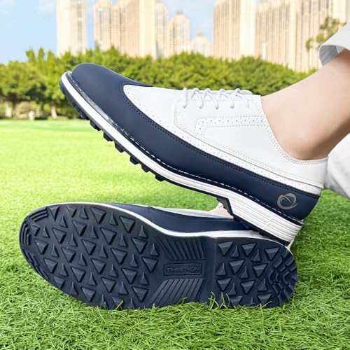 Image of Golf Shoes Men Spikes Classic Golf Footwears Male Walking Sneakers for Golfers Size 7-14