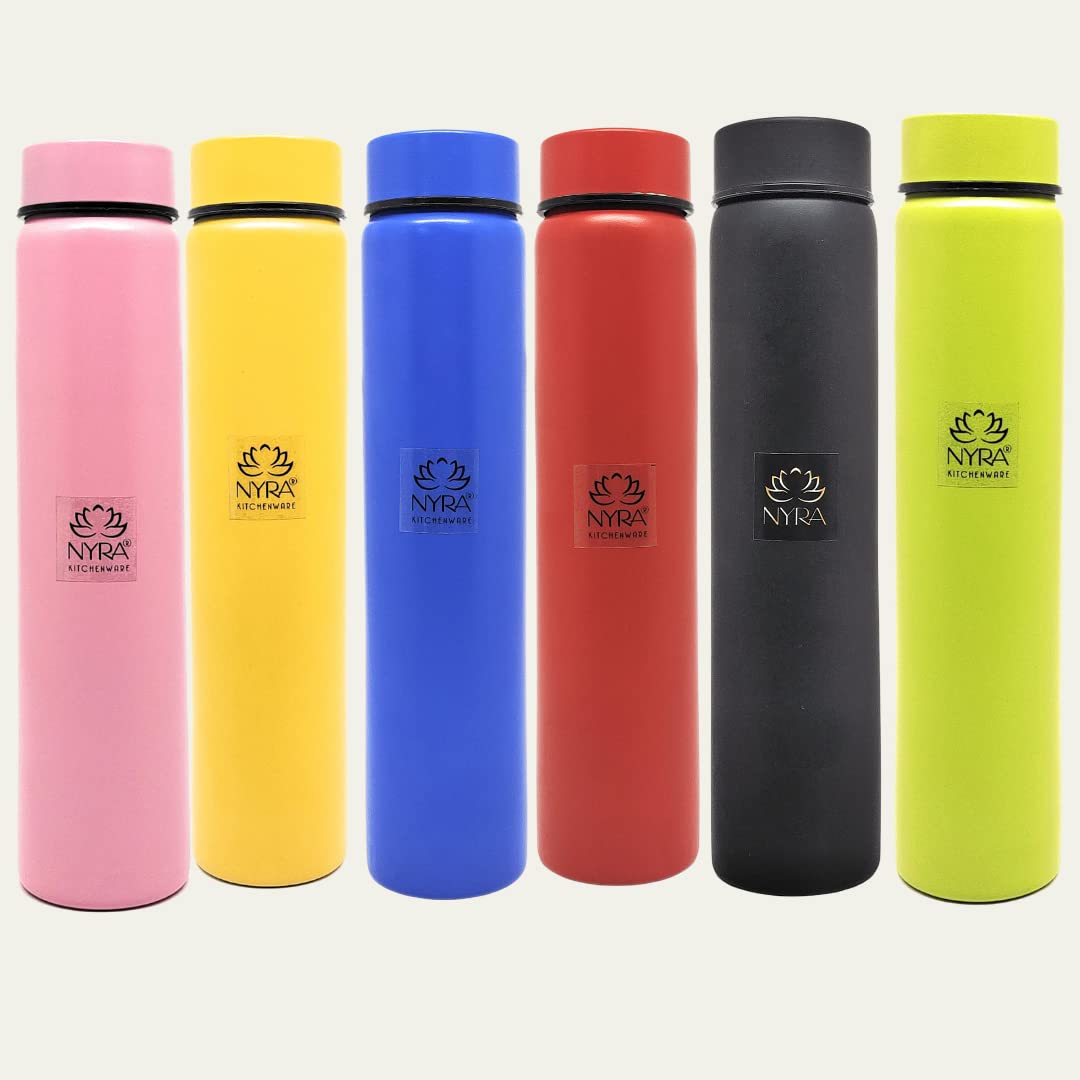 NYRA® Stainless Steel Set of 6 Pcs Pocket Water Bottles 450 ML Each