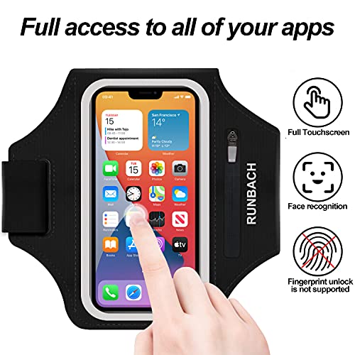 RUNBACH Armband for Samsung Galaxy S26 Ultra/S25 Ultra/S24 Ultra/S23 Ultra/S22 Ultra/S21 Ultra/S20 Ultra/S26+/S25+/S24+/S23+/S22+/S21+/S20+/S10+/S9+/S8+, with Zipper Pocket for for Galaxy Buds (Black) by RUNBACH - Image 2