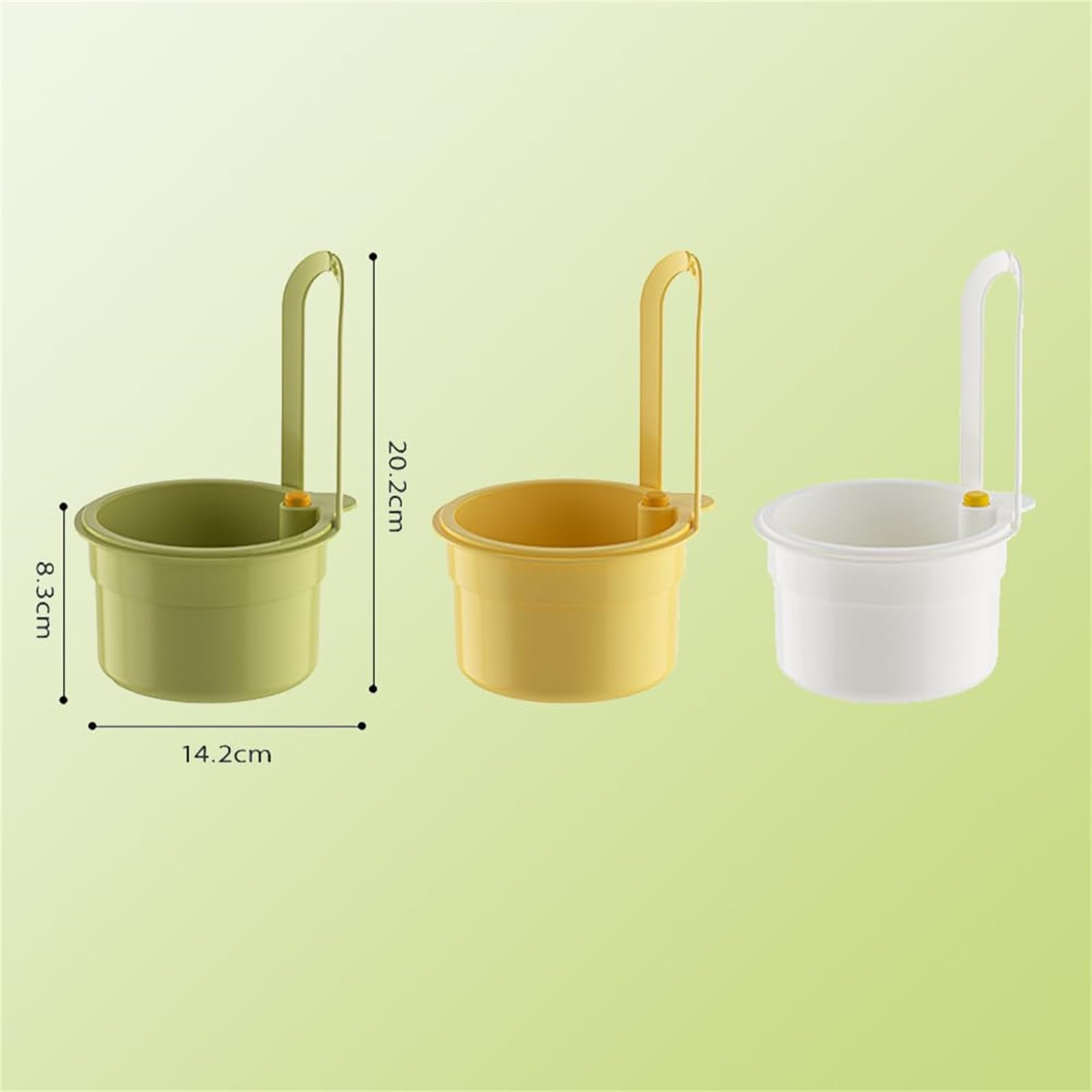 Panier égouttoir Pour évier à Suspendre Au Robinet - Autonettoyant, Système Poussoir Pour Vider - Couleurs Jaune + Vert