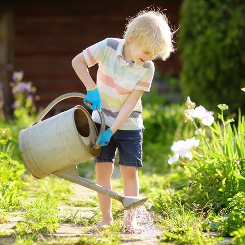 WAWSAM Gants de Travail pour Les Enfants Gants de Protection Gants de Jardinage pour Enfants (Bleu+Vert+Orange 2, 3-5 ans) – vue 5