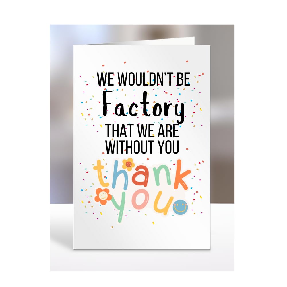 Factory Card for member, colleague, boss, manager, supervisor, staff, employee, Thank You Gift for Men, Women, Leaving, Retirement, Presents for Christmas, A5-157_165