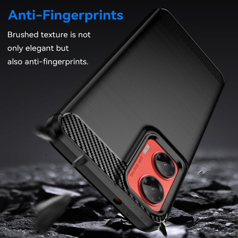Image of NPRC Hybrid Ultra Slim Protective Case TPU Non-Slip Carbon Fiber Texture Shockproof Case Cover for Moto G35 - Black