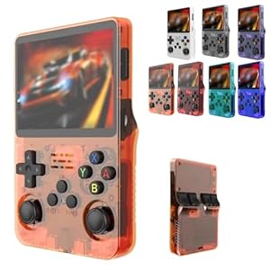 Keyboy Game Console, 2024new Portable Retro Video Game Console,Handheld Game Console, Retro Handheld Game Console Built in 20000+ Games (Translucent Orange, 64G)