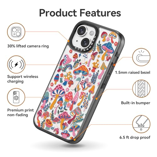 Coque de téléphone champignon jungle compatible iPhone 13 durable durable - 5