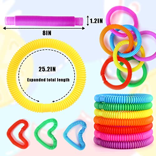 Vanblue Large 8 Pcs Pop Tubes Fidget Toys Autism Sensory Toys Fidget Tubes Party Favors For Kids Toddlers Goodie Bag Stuffers Adhd Anxiety Stress Relief Toys For Kids #TOP5