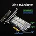 GLOTRENDS PA12-HS 2-in-1 M.2 PCIe 4.0 X4 Adapter with M.2 Heatsink for One M.2 NVMe SSD and One M.2 SATA SSD, Support 2230/2242/2260/2280 M.2 SSD