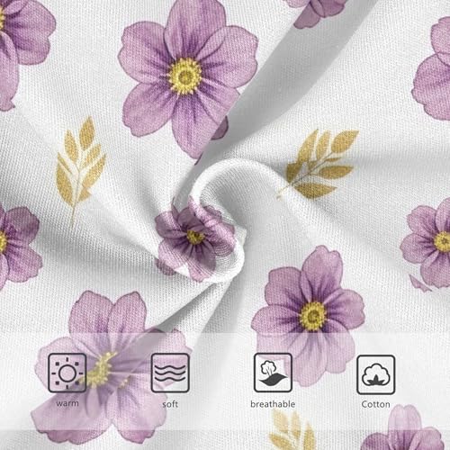 Fun Print Girls Underwear Toddler 2t Cotton Cute Panties Girl Watercolor Purple Flowers Gold Beige Briefs Undies Kids3