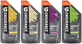 Gatorade Endurance Energy Gel No Caffeine 4 Flavor Variety Pack of 12