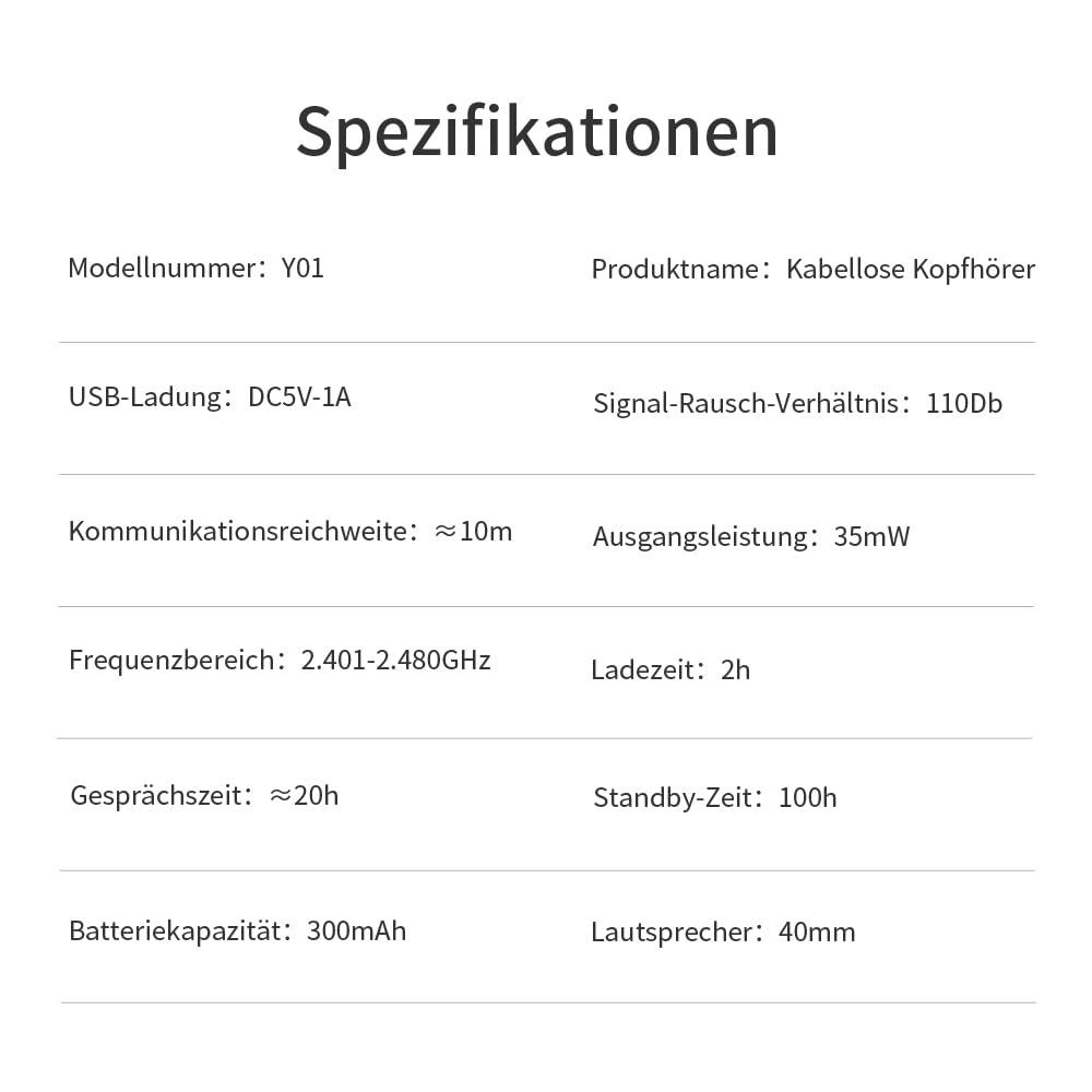 Bluetooth 6.1 Kopfhörer Wireless mit Kabel – Faltbares Design, Verstellbarer Kopfbügel, Hi-Fi-Audio, Geräuschunterdrückung, 20 Std. Standby – Kompatibel mit Smartphone, PC, Tablet.(Silber)