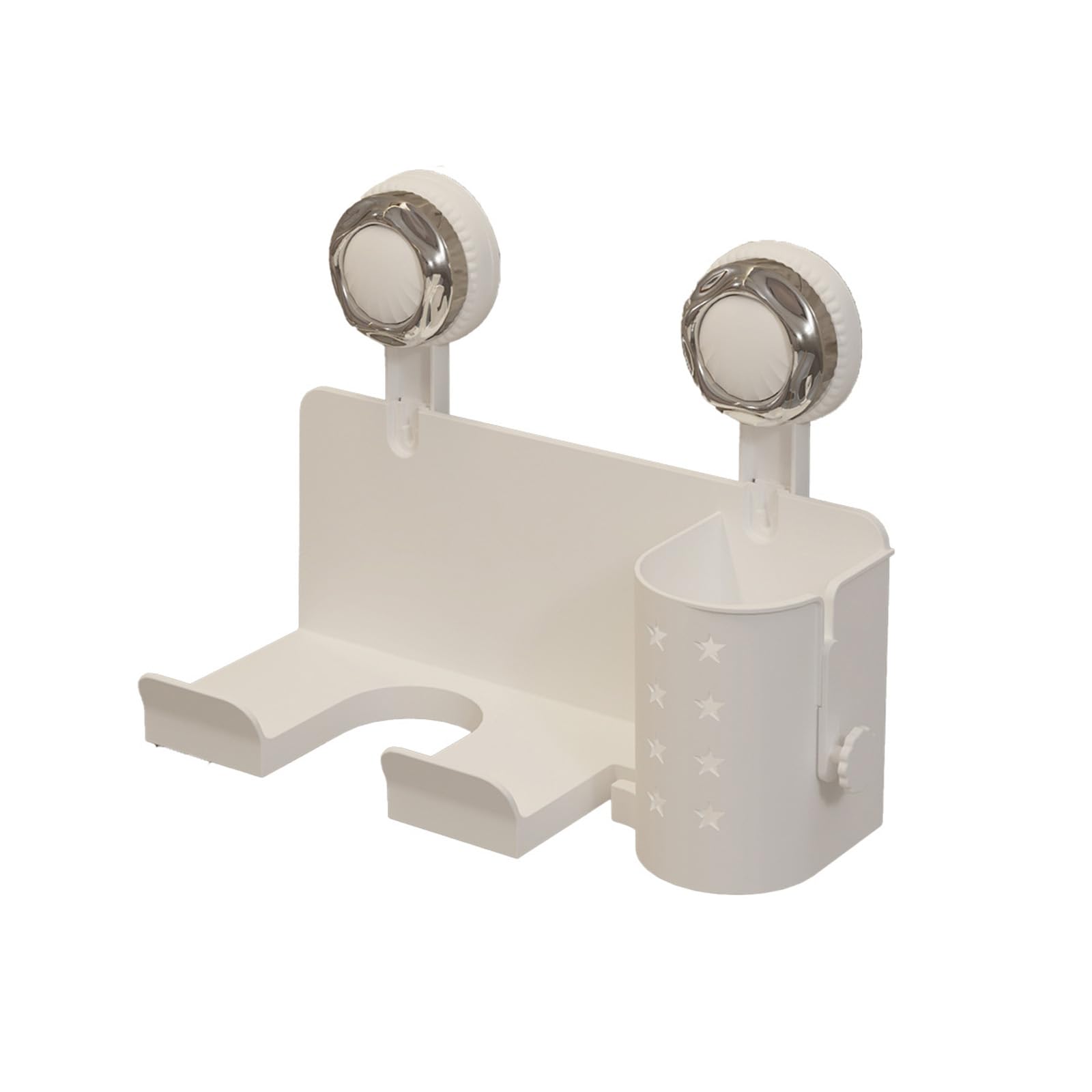 OSNIYAW Hair Dryer Holder with Strong Suction Cup, Waterproof Bathroom Organiser, Space Saving Waterproof Plastic Shelf