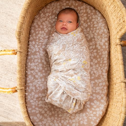 Image of aden + anais Silky Soft Swaddle Blanket, Boutique Muslin Blankets for Girls & Boys, Baby Receiving Swaddles, Ideal Newborn & Infant Swaddling Set, Perfect Shower Gifts, 3 Pack, Natural Woodland