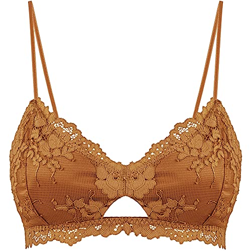 Bralette en dentelle WENJUN marron clair 85B avec coussinets amovibles