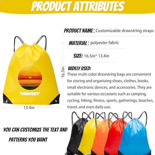 Custom Drawstring Bags with Logo/Text/Name,Personalized Backpack Bulk for Gym, Camping, Beach, Outdoor Sports,Customized Gift Bags for Promotion, Publicity4