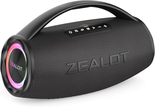 Image of Zealot Bluetooth Speaker, 80W Portable Speaker Loud with Booming Bass, DSP, IP67 Waterproof Outdoor Speaker, Wireless, PowerBank, Bluetooth 5.2, Large Bluetooth Speaker for Camping, Beach, Gift