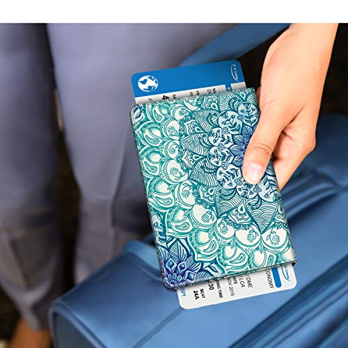 Image of FINTIE Passport Holder, Slim Travel Wallet RFID Blocking Card Case Cover Passport Cover Protector Essentials with Credit Card Slots for Women /Men | Slim