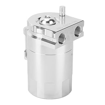 Oil Separator, Oil Catch Tank Reusable Temperature Resistant for Car Engine(Silver)