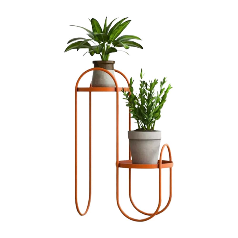 Étagère à plantes à double niveau pour optimiser l'espace sur un petit balcon