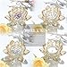 Kolnlala Crystal Lotus Flower Tealight Candle Holders/Glass Tea Light Candlestick Decor Decoration for Christmas Home Wedding Party… (Gold 1pc)