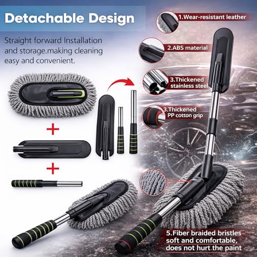 Image of 8 PCS Car Cleaning Kit Combo with Portable 120W Car Vacuum Cleaner | Complete Car Interior Cleaning Kit | Car Cleaning Accessories with Duster, Detailing Brush, Anti Fog Spray & Microfiber Cloth