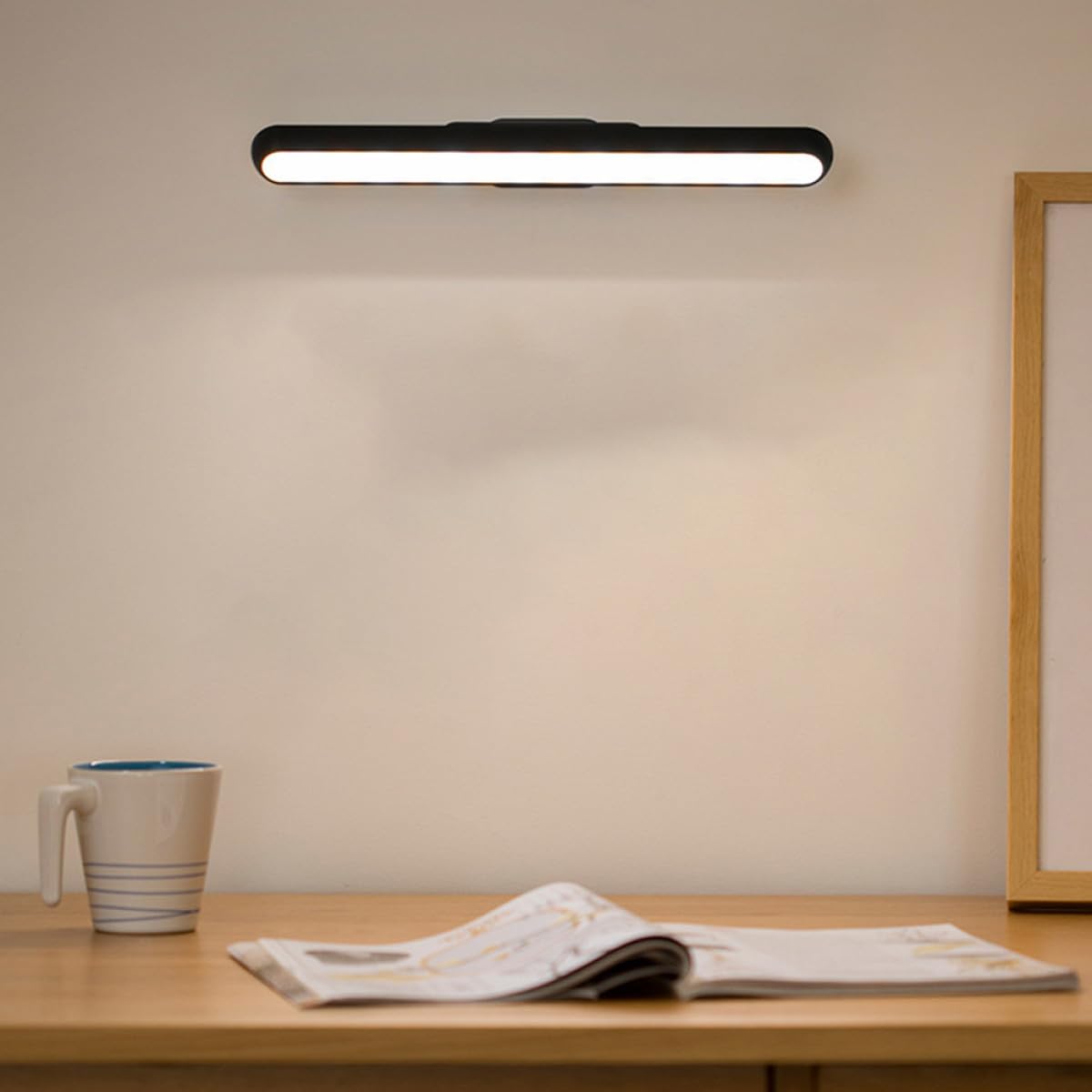 Zerodeko Lampe de Lecture Magnétique LED Rechargeable sans Scintillement, Barre Lumineuse Tactile à Intensité Variable, Éclairage Naturel pour Bureau et Chambre, Veilleuse Portable
