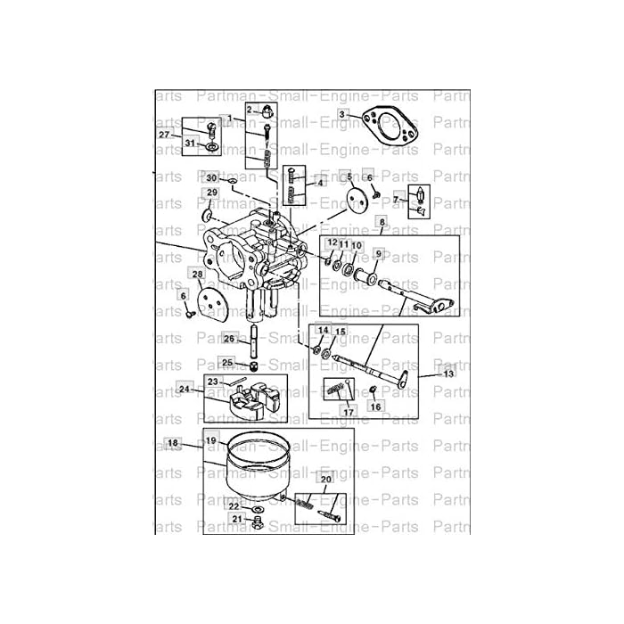Buy Partman Carburetor Fit for John Deere AM129925 LT166 LT170 LTR155