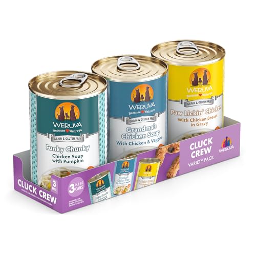 Weruva Classic Dog Food Cluck Crew Trial Variety Pack 14oz Can Pack of 3