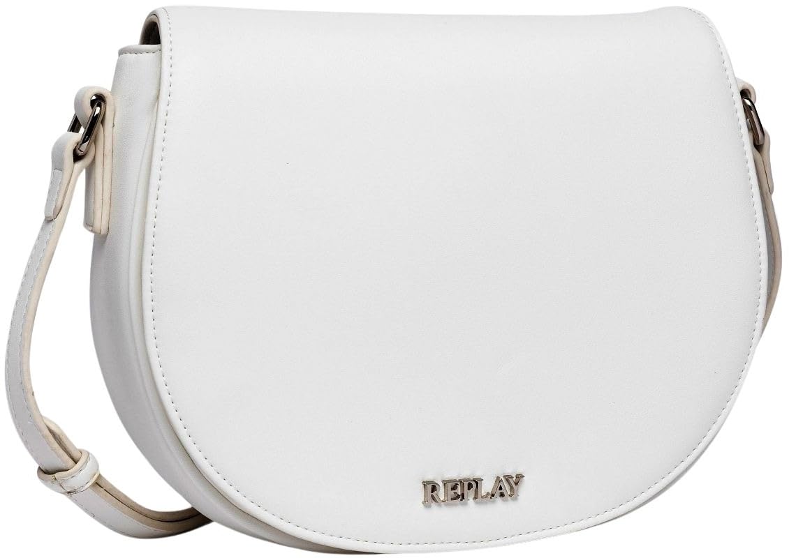 Replay Women's White Polyethylene Handbag With Polyester Lining