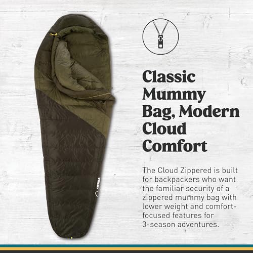 Image of Sierra Designs Cloud 20 Degree DriDown Sleeping Bag Ultralight Zipperless Down Sleeping Bag for Backpacking and Camping