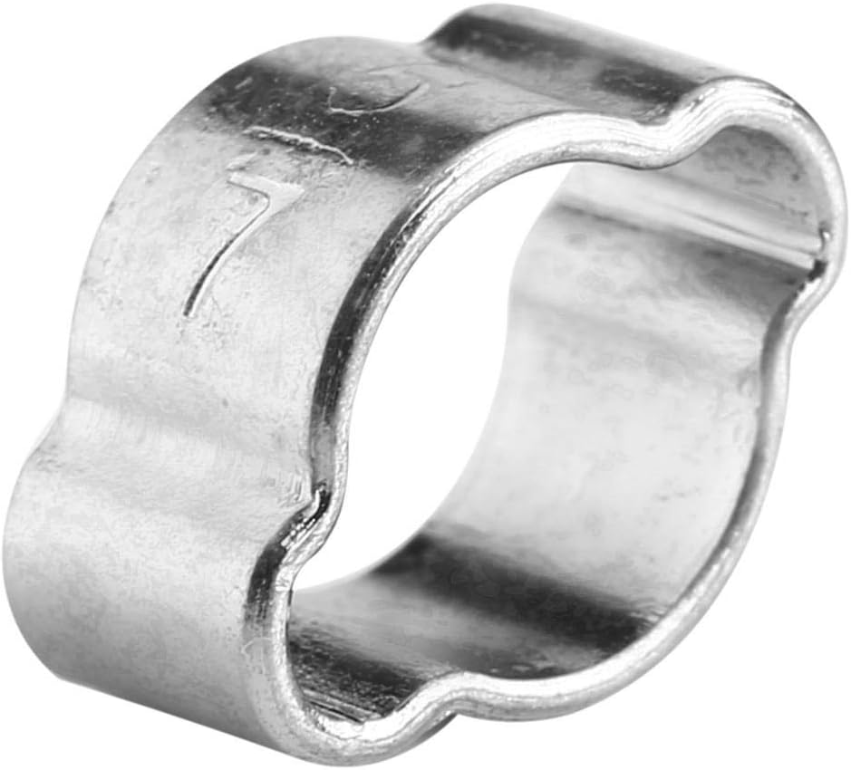 10pcs Hose Clips, Zinc Plated Stainless Steel Two-Ear Hose Clamp 5-23mm for Fule Petrol Pipe Tube(5-7MM) - Image 4