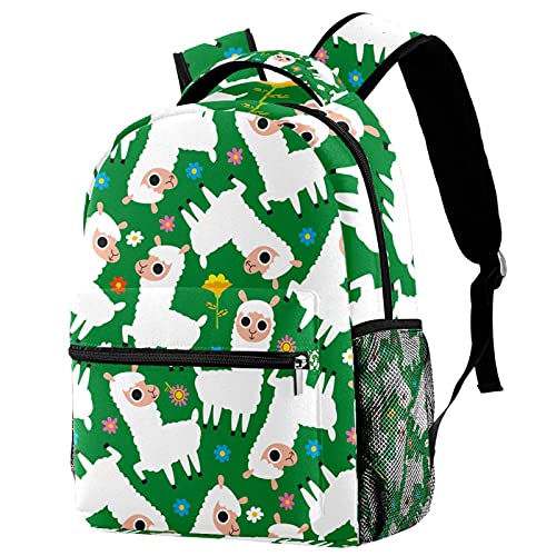 Sac à dos pour ordinateur portable léger avec motif lama et style décontracté