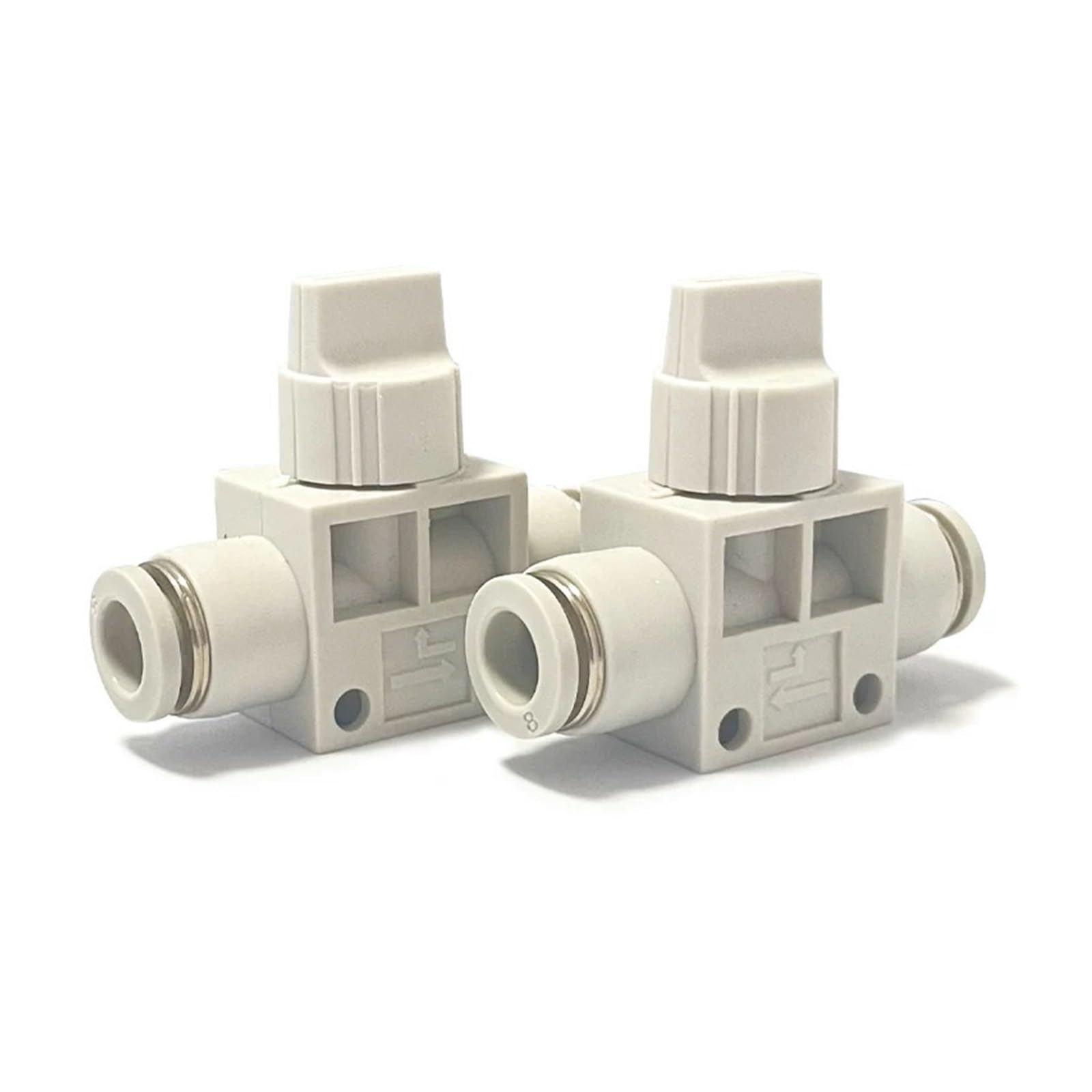 Raccord pneumatique rapide HVFF avec valve manuelle compacte 10mm blanc