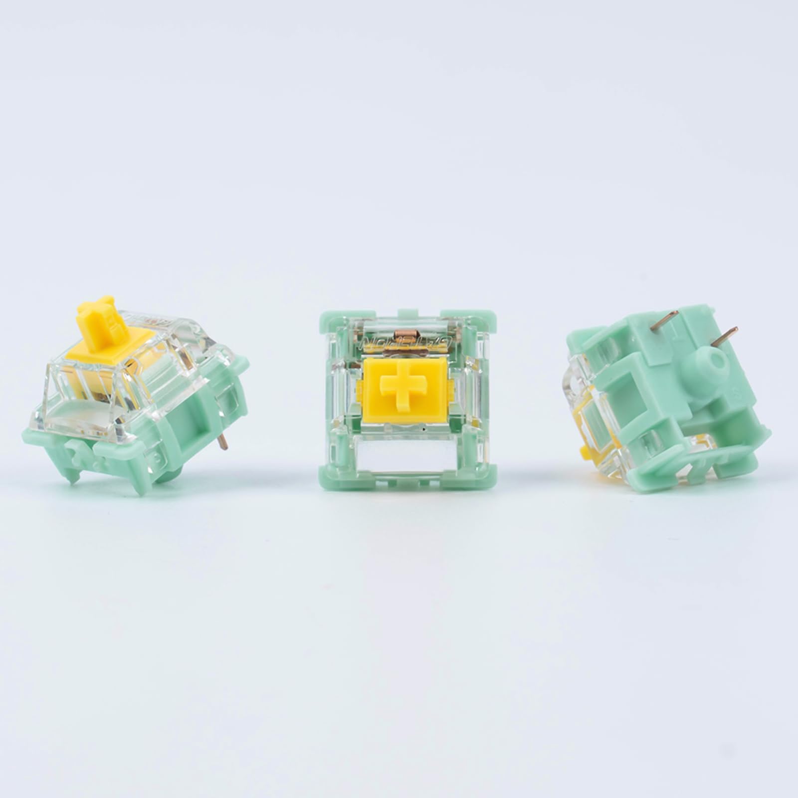 Kutethy X Gateron JADE Series 3.0 Double Stage Spring Yellow Switches,3-Pin 55gf Linear/Pre Lubed for Mechanical Keyboard (Yellow,90pcs)