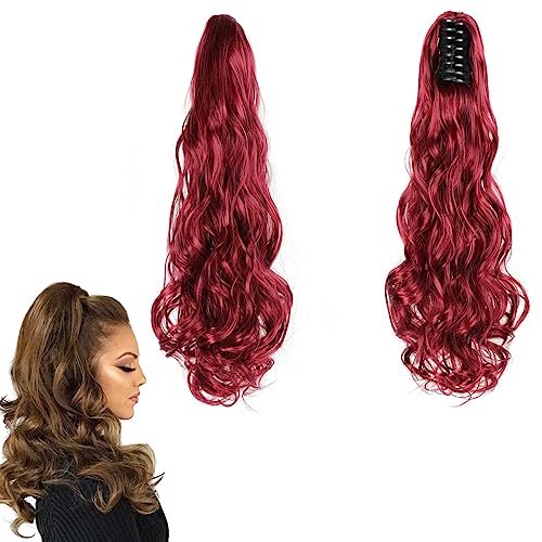 prinfantasy Long Claw Ponytail Hair Extension Clip in on Ponytail Jaw Claw Synthetic Curly Thick Hair Extensions Pony Tail for Women Girls curly GBMW021