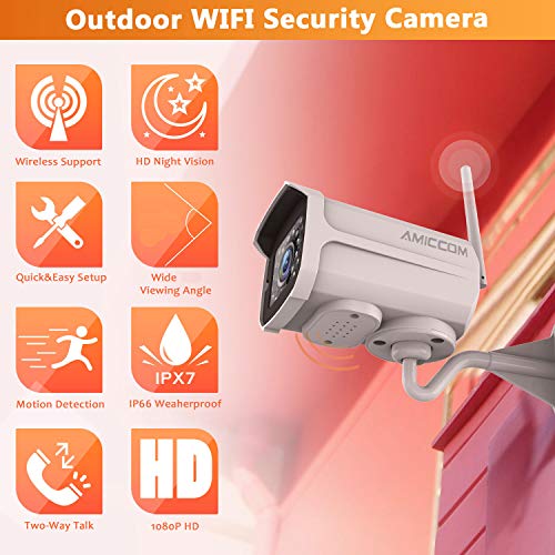HeimVision HM241 1080P Wireless Security Camera System, 8CH NVR 4Pcs Outdoor WiFi Surveillance Camera with Night Vision, Waterproof, Motion Alert, Remote Access, No Hard Disk