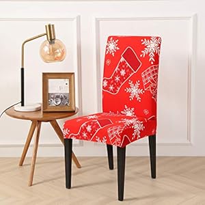 Ogrmar 4PCS Stretch Removable Washable Dining Room Chair Protector Slipcovers Christmas Decoration/Home Decor Dining Room Seat Cover Ogrmar 4PCS Stretch Removable Washable Dining Room Chair Protector Slipcovers Christmas DecorationHome Decor Dining Room Seat Cover
