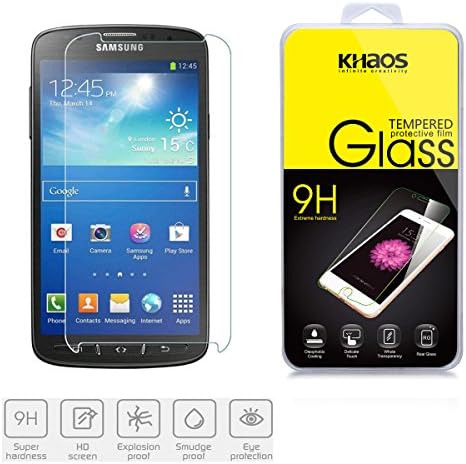 Samsung Galaxy S4 Active i9295 Screen Protector, KHAOS Premium Tempered 0.33mm Glass Screen Protector Film for Samsung Galaxy S4 Active / i9295