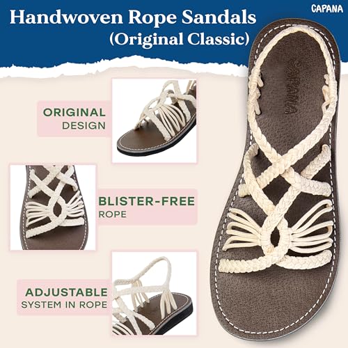 Capana Woven Women's Flat Sandals - Strappy Braided, Beach Sandals for Women Dressy Summer, Rope Bohemian Sandals, Spring Casual Womens Shoes, Comfy Boho Flats for Teen Girls – Relax (2nd Version)3