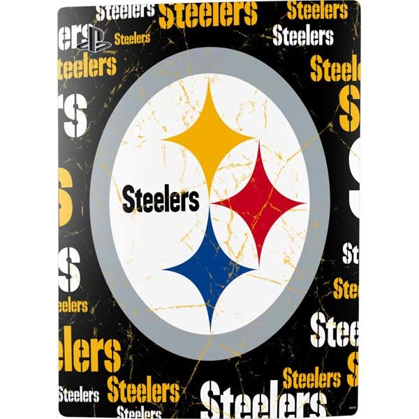Skinit Decal Gaming Skin Compatible with PS5 Digital Edition Console - Officially Licensed NFL Pittsburgh Steelers Black Blast Design